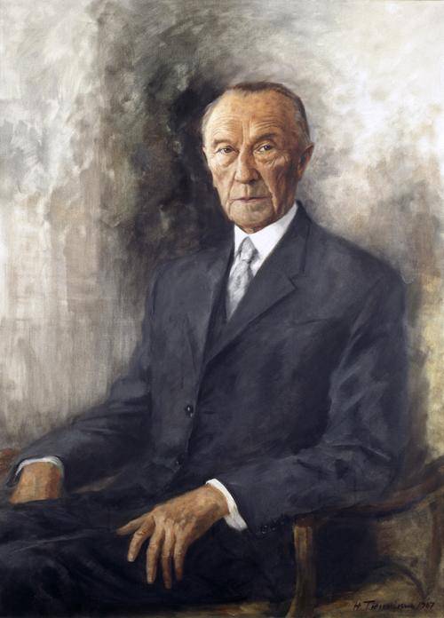 Porträt von Konrad Adenauer / Helga Tiemann: Öl auf Leinwand, 1967