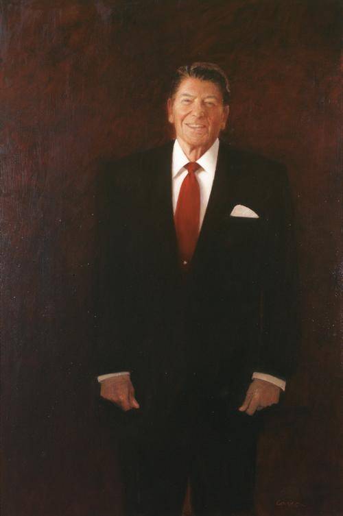 Porträt von Ronald W. Reagan / Henry Casselli: Öl auf Leinwand, 1995