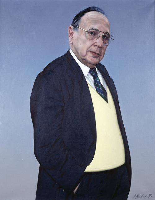 Porträt von Hans-Dietrich Genscher / Uwe Pfeifer: Öl auf Leinwand, 1994