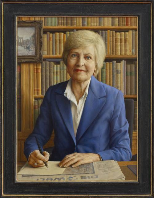 Porträt Friede Springer / Michael Triegel, Mischtechnik auf Hartfaser, 2024 / Foto: Lars Wiedemann 