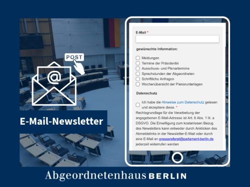 Anmeldungsformular zum E-Mail-Newsletter